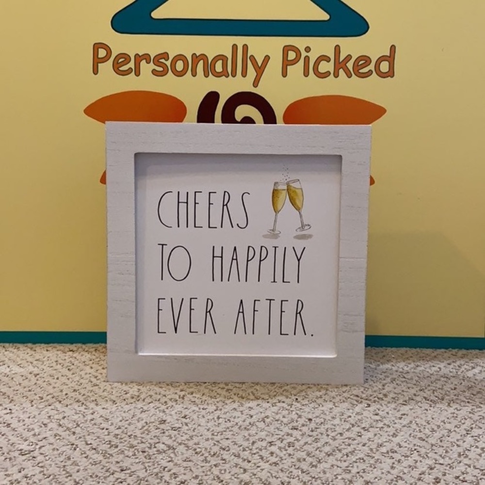 Rae Dunn CHEERS TO HAPPILY EVER AFTER Wooden Sign